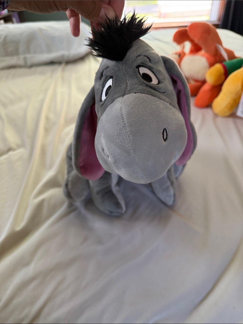 Disney Grey Eeyore Plush with Pink-Eared Detail